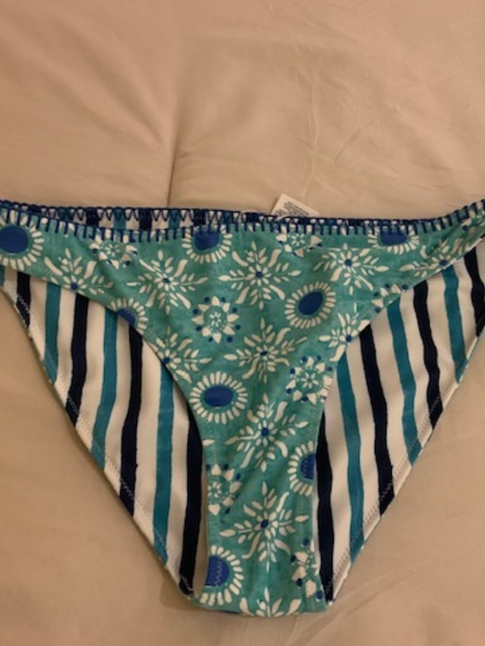 Roller Rabbit x Target Star Medallion/Multi Stripe Reversible Bikini Bottom Sz M